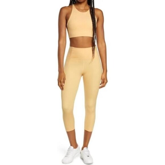 NWT GIRLFRIEND COLLECTIVE High‎ Waist Capri Leggings In Sunburst Size XXS - Picture 1 of 12